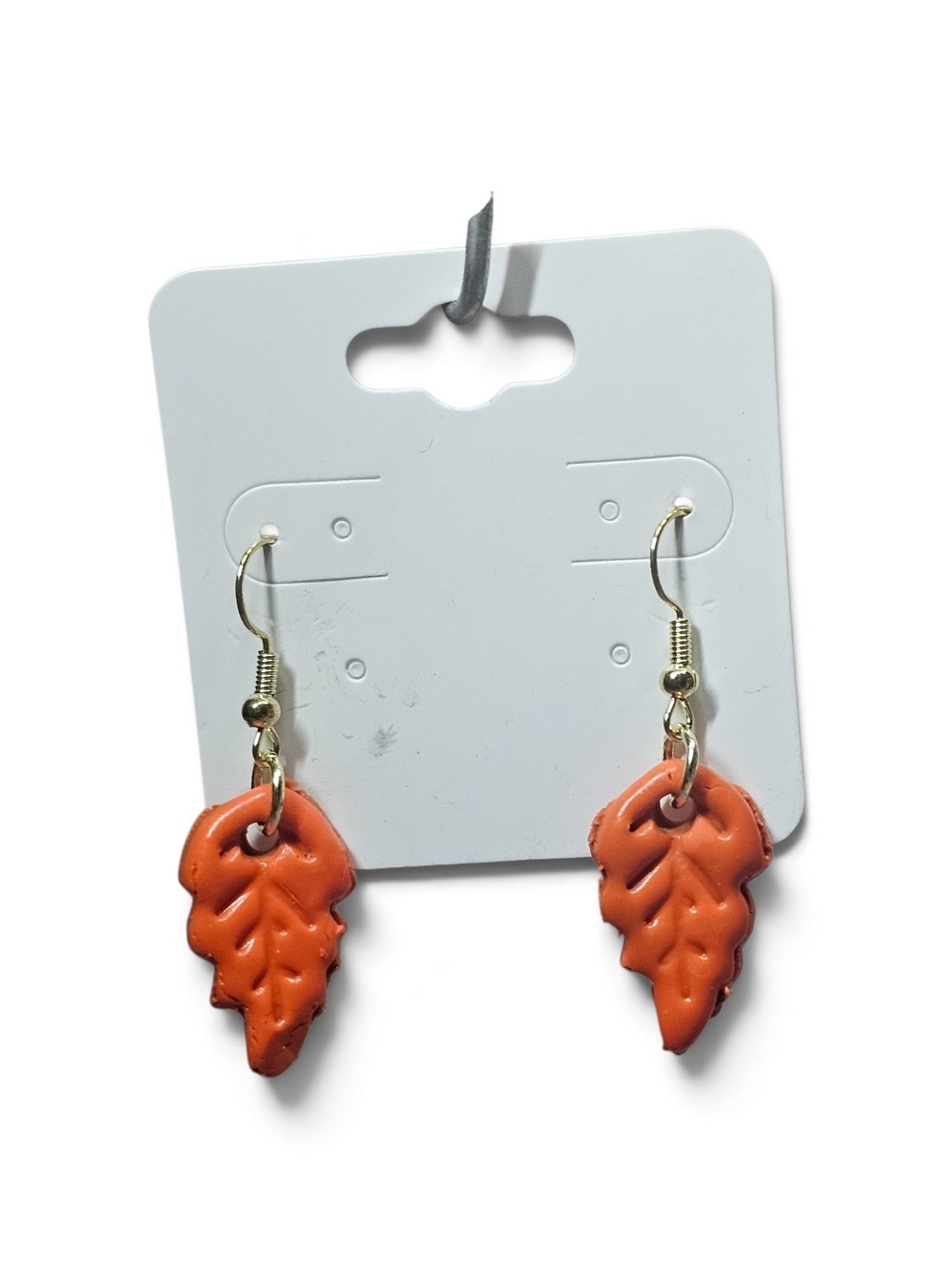 Handmade Orange Leaf Drop Earrings - Women Jewelry